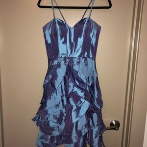 Blue iridescent spaghetti strap dress